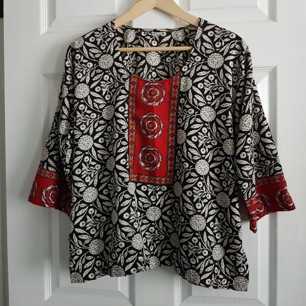Rose Boho Style Print Top
